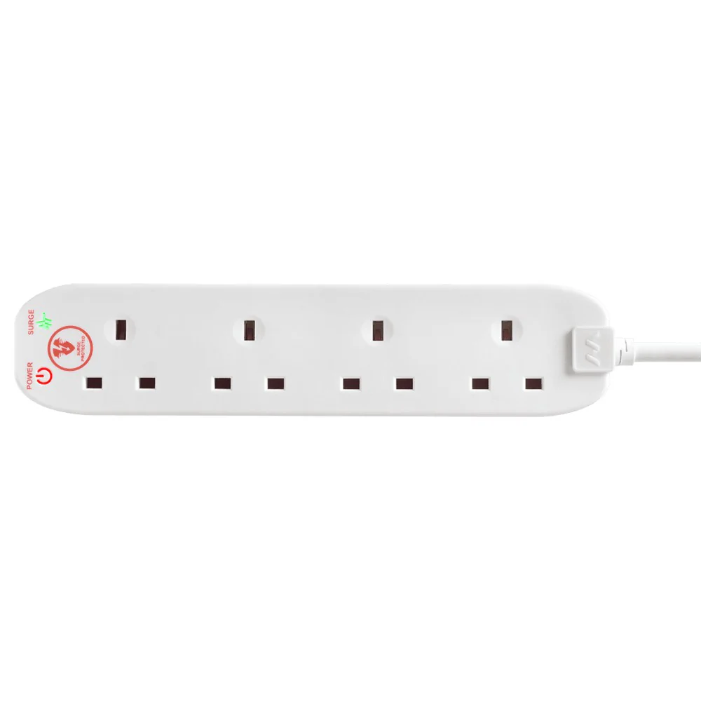 Masterplug 4 Socket Surge Protected Extension Lead - White | SRG4210N-MP - Image 2
