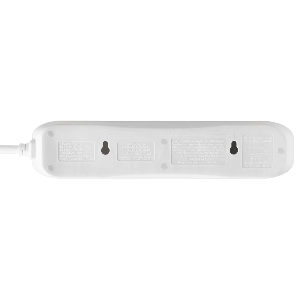Masterplug 4 Socket Surge Protected Extension Lead - White | SRG4210N-MP - Image 4