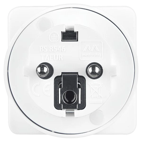 Masterplug UK to EU Travel Adaptor - White | TAEUR-MP - Image 3