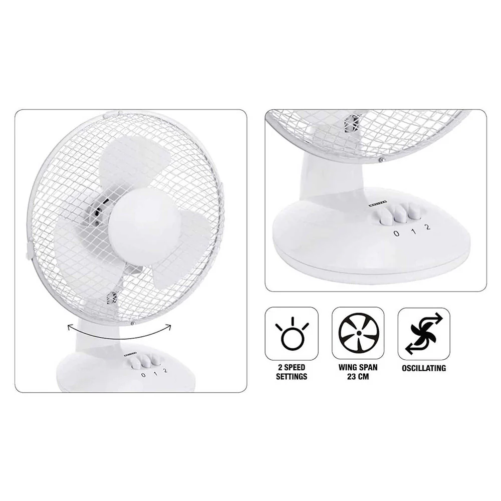 Melissa 23cm Oscillation Table Fan - White | 16510105 - Image 4