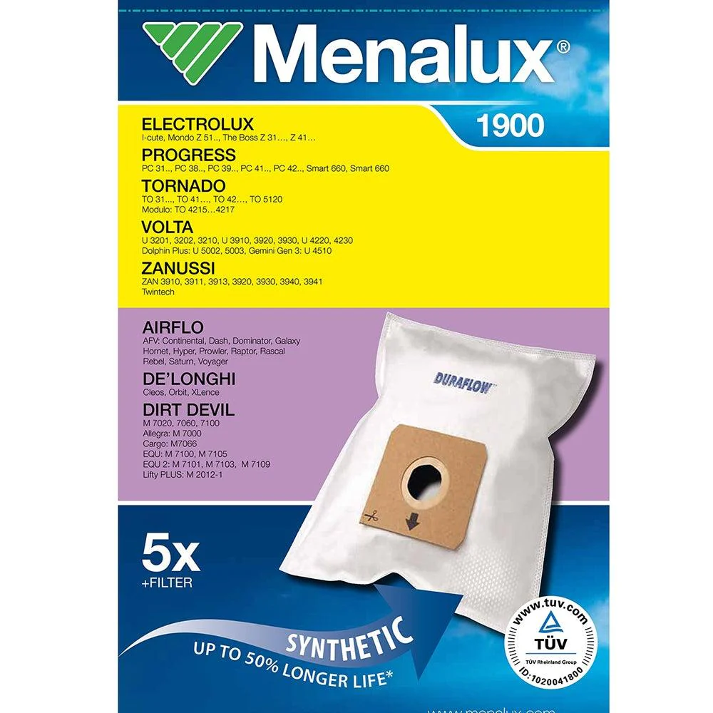 Menalux 1900 Vacuum Cleaner Bags - 5 Pack | 1900M - Image 5