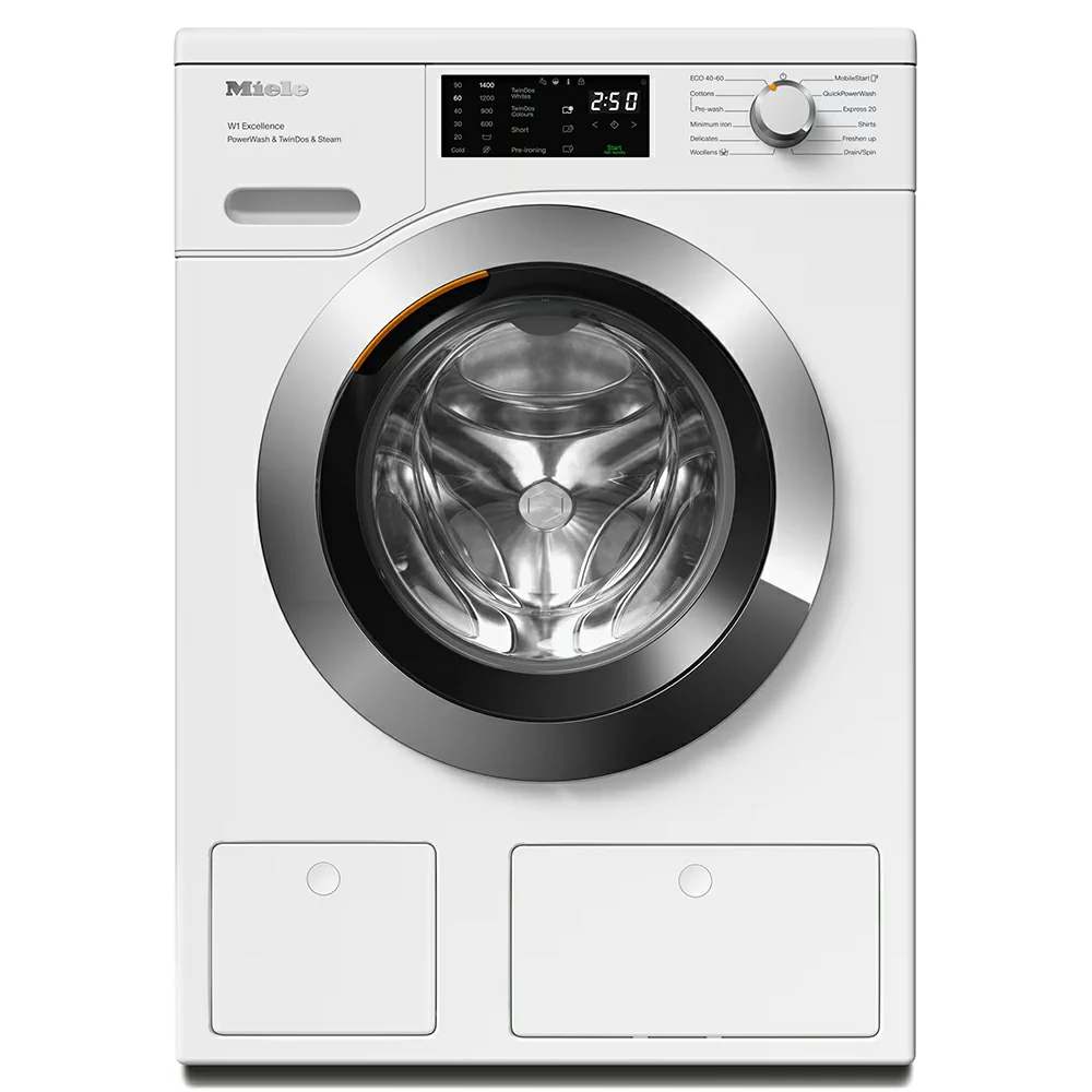 Miele PWash & TDos & Steam 9KG 1400RPM Freestanding Washing Machine - Lotus White | WEG885 WCS