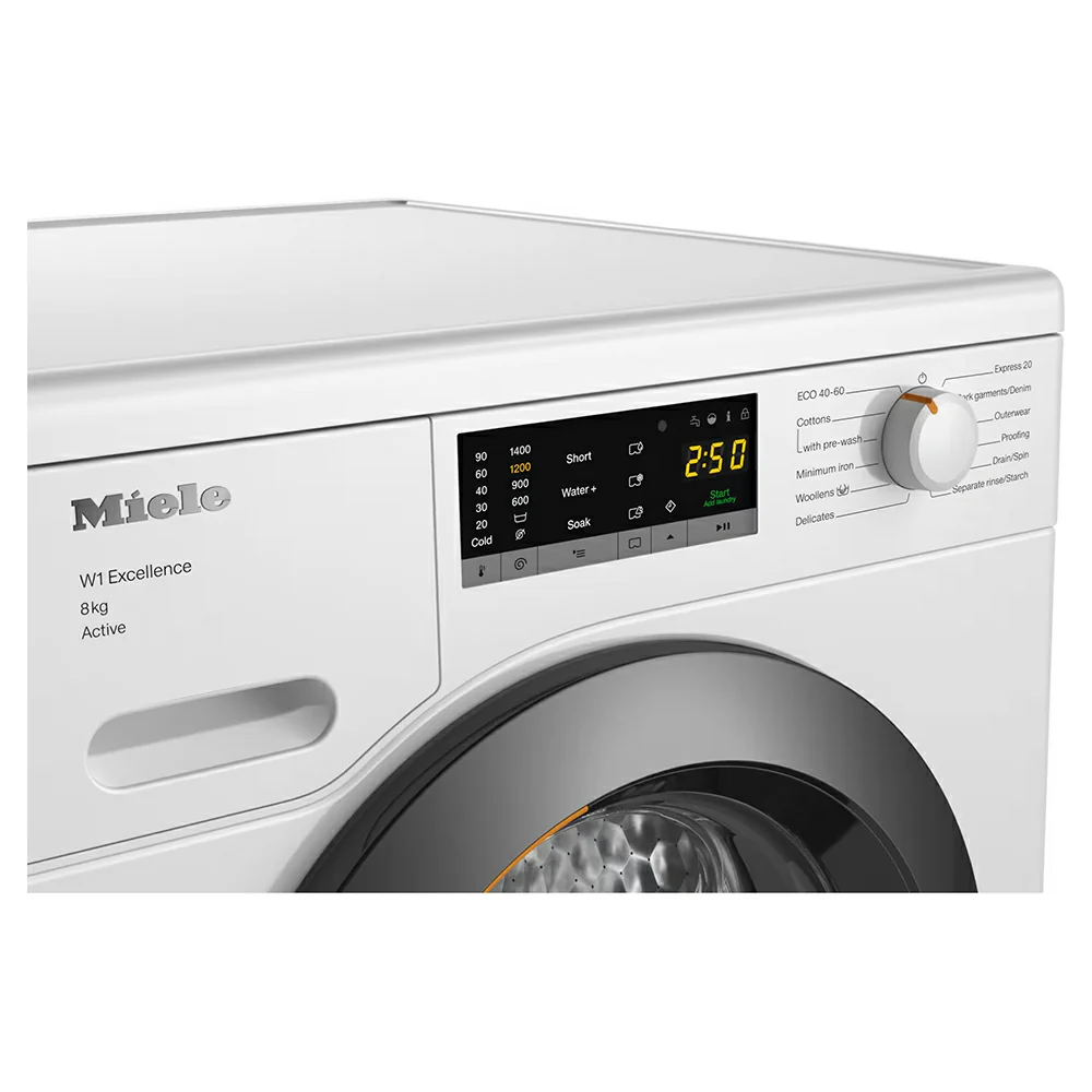 Miele W1 Active 8KG 1400RPM Freestanding Washing Machine - Lotus White | WEA 125 - Image 3