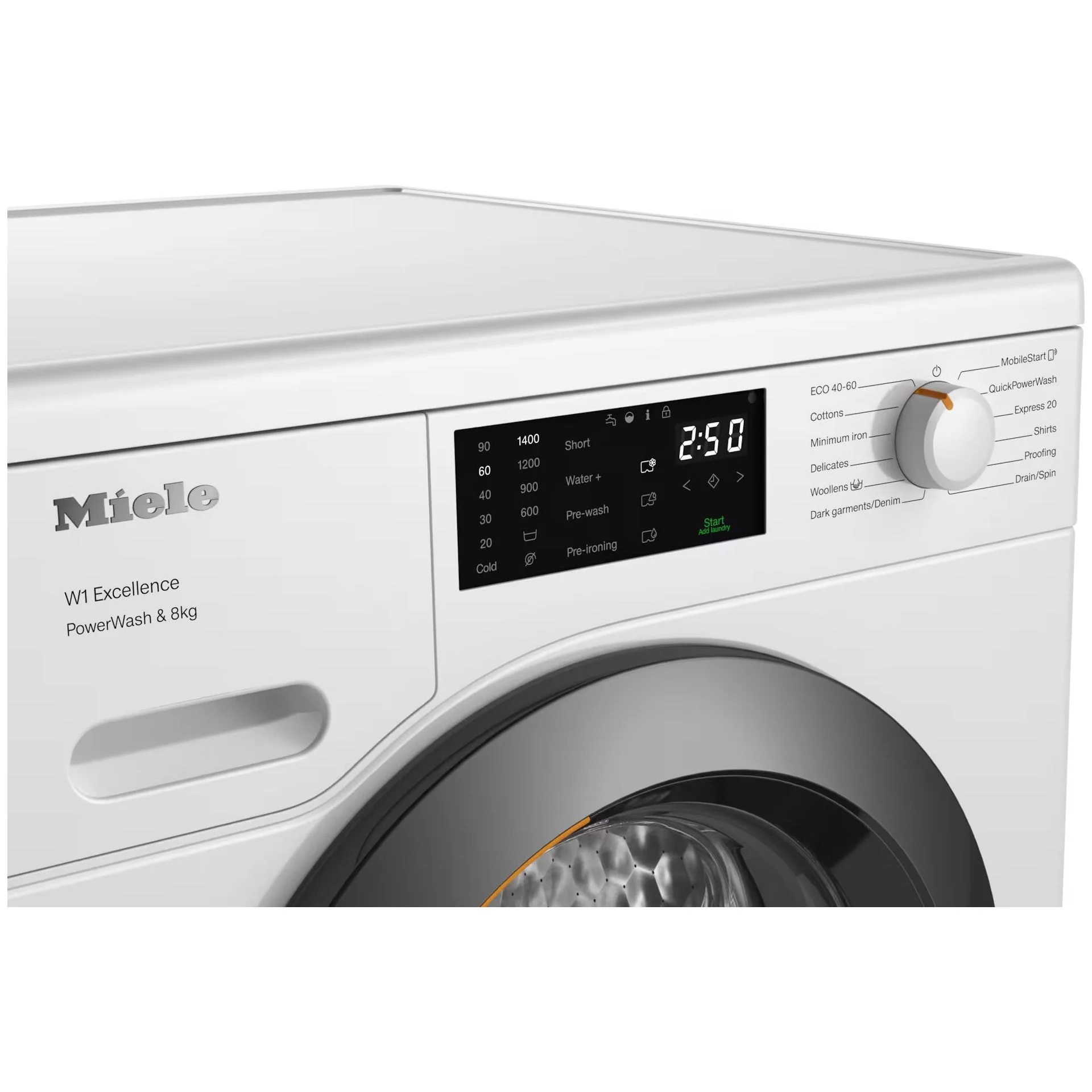 Miele W1 PWash 8KG 1400RPM Freestanding Washing Machine - Lotus White | WEB365WCS - Image 3