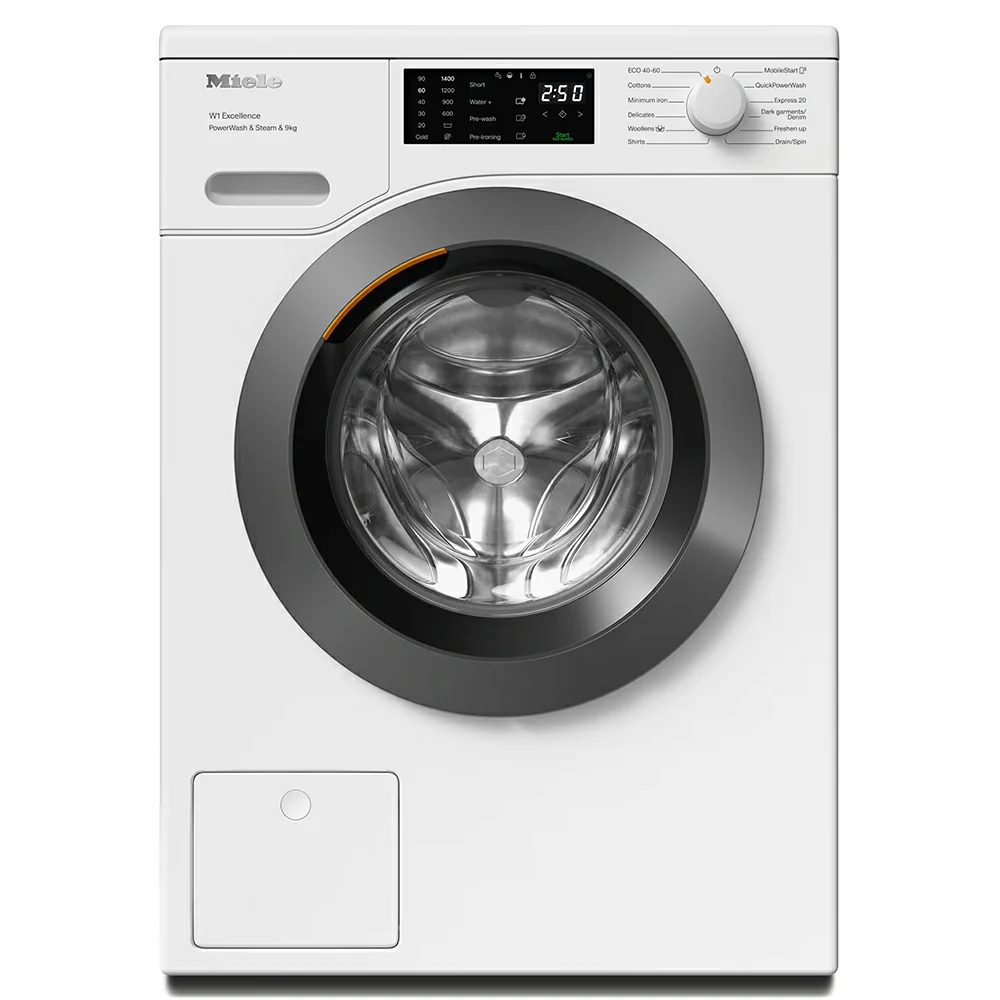 Miele W1 PWash & Steam 9KG 1400RPM Freestanding Washing Machine - Lotus White | WED 385