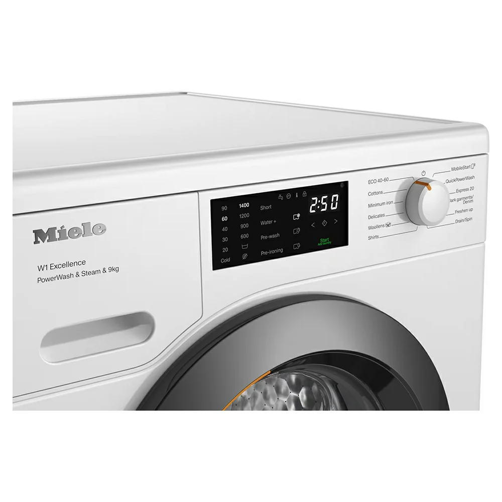 Miele W1 PWash & Steam 9KG 1400RPM Freestanding Washing Machine - Lotus White | WED 385 - Image 3