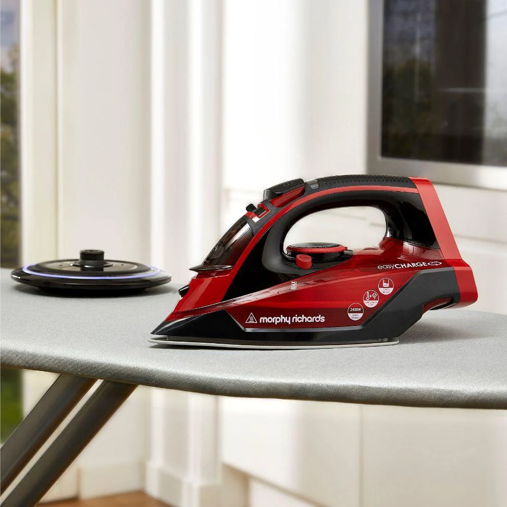 Morphy Richards 2400W Easycharge Cordless Steam Iron - Red & Black | 303250 - Image 2
