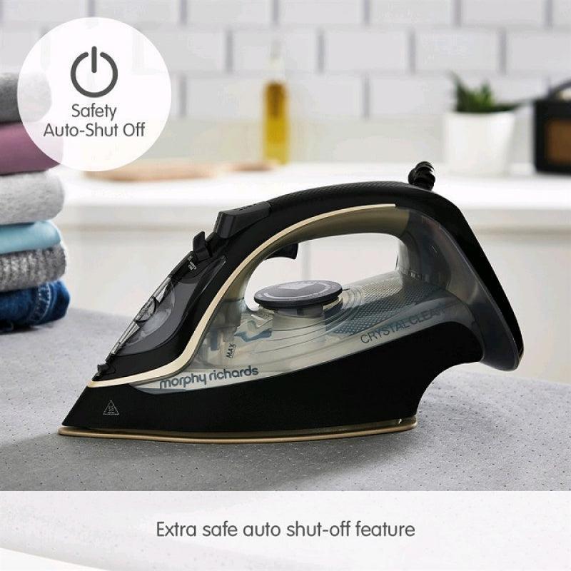 Morphy Richards Crystal Clear 35g Steam Output Steam Iron - Black & Gold | 300302 - Image 3