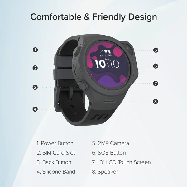 MyFirst Fone R1c Smartwatch for Kids - Grey | 256-KW1305SA-GY02 - Image 7
