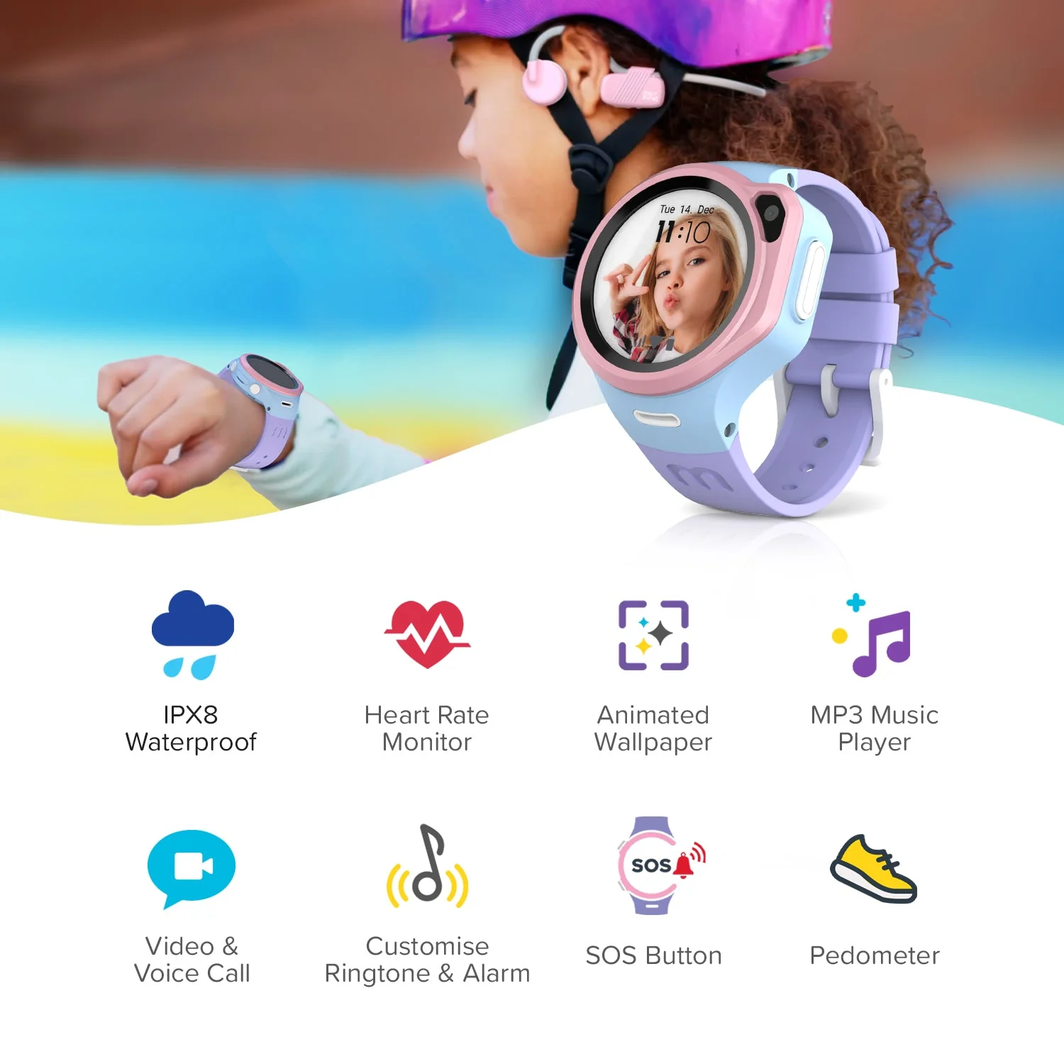 MyFirst Fone R1s Kids Smart Watch - Cotton Candy | 256-KW1305SA-CC02 - Image 8