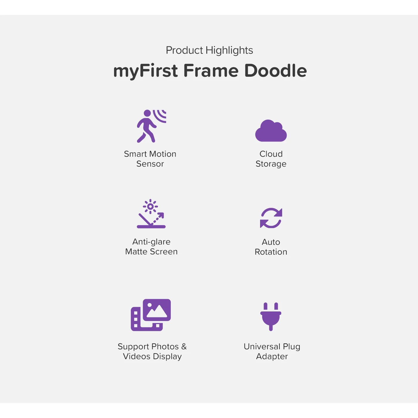MyFirst Frame Doodle 9" Digital Photo Frame - White | 256-FF0901SA-WE01 - Image 15