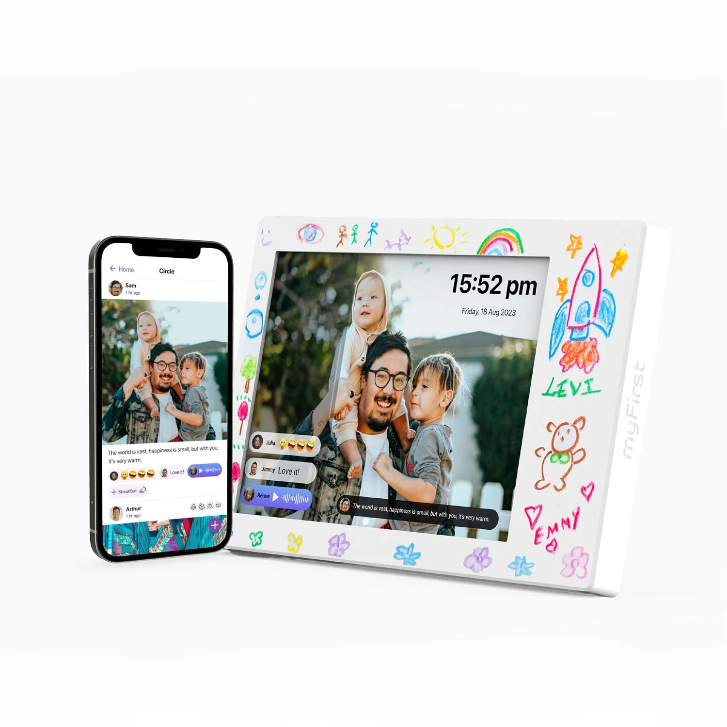MyFirst Frame Doodle 9" Digital Photo Frame - White | 256-FF0901SA-WE01 - Image 4