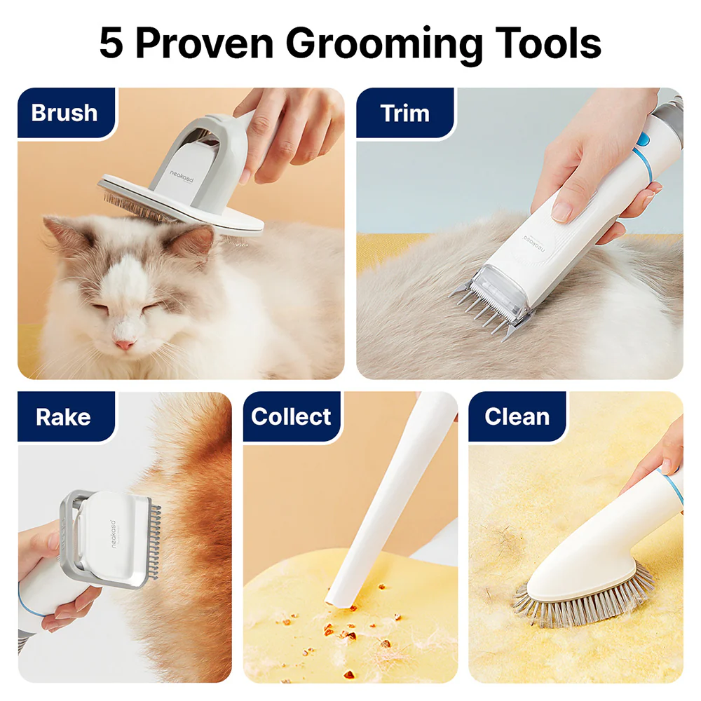Neakasa P2 Pro 5 in 1 Dog Cat Vacuum Cleaner with Grooming Kit - White | EU6975532170047 - Image 3