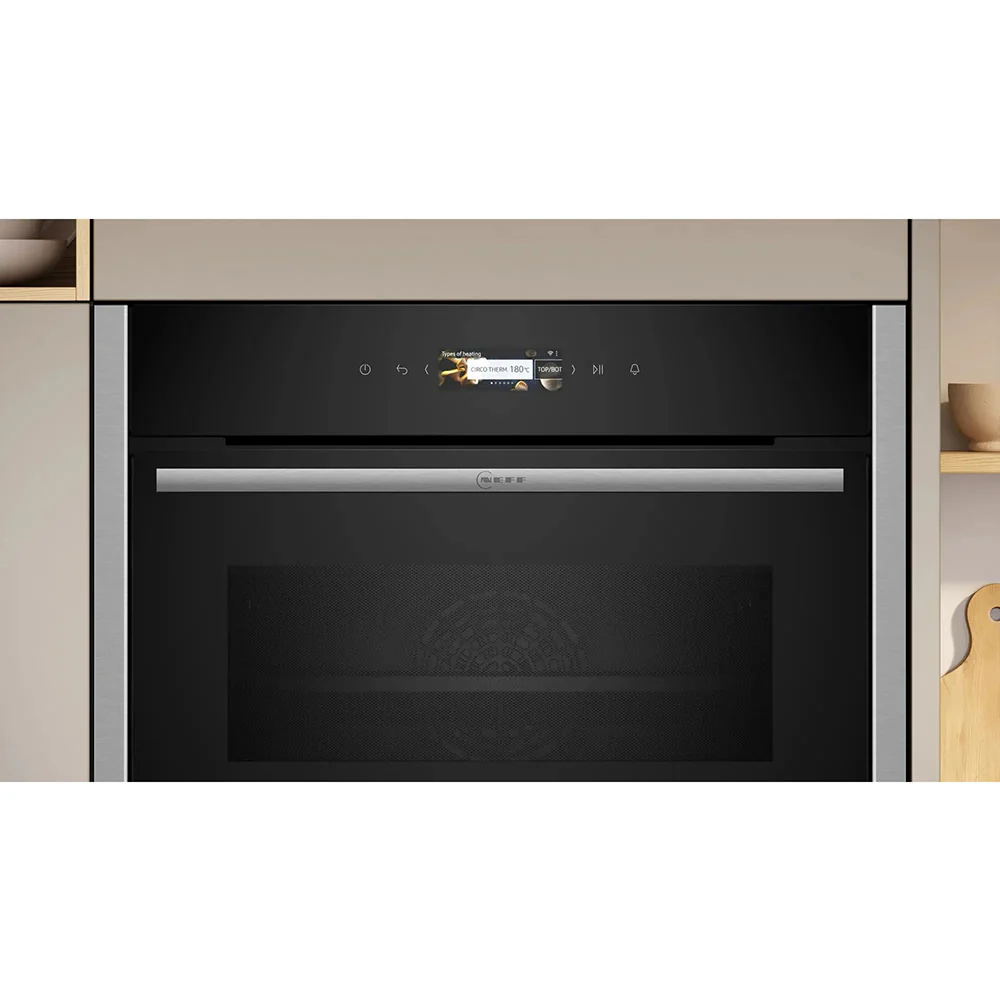 Neff N 70 45L Built-In Compact Single Oven with Microwave Function - Stainless Steel | C24MR21N0B - Image 2