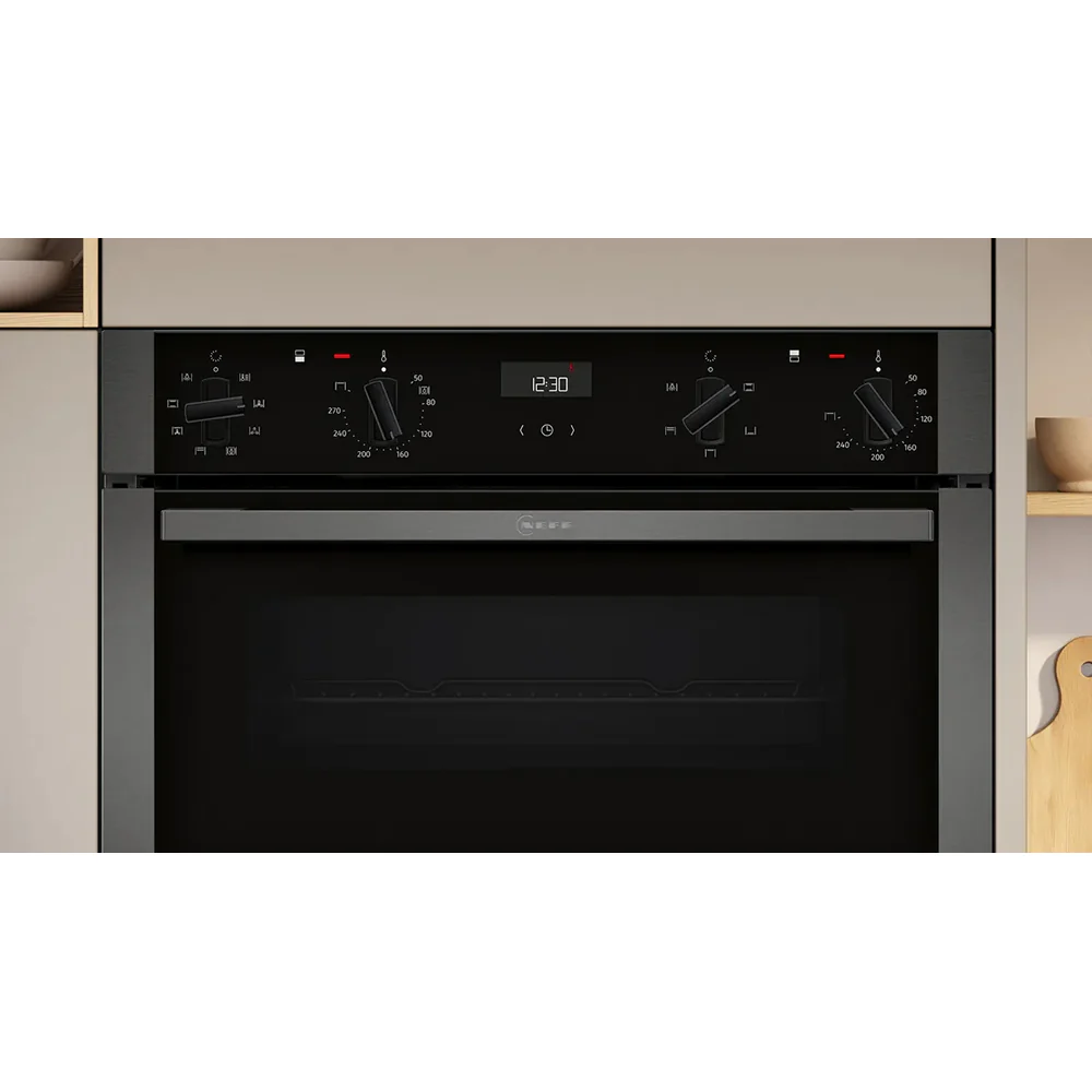 Neff N50 105L Built-In Electric Double Oven - Graphite Grey | U1ACE2AG3B - Image 2