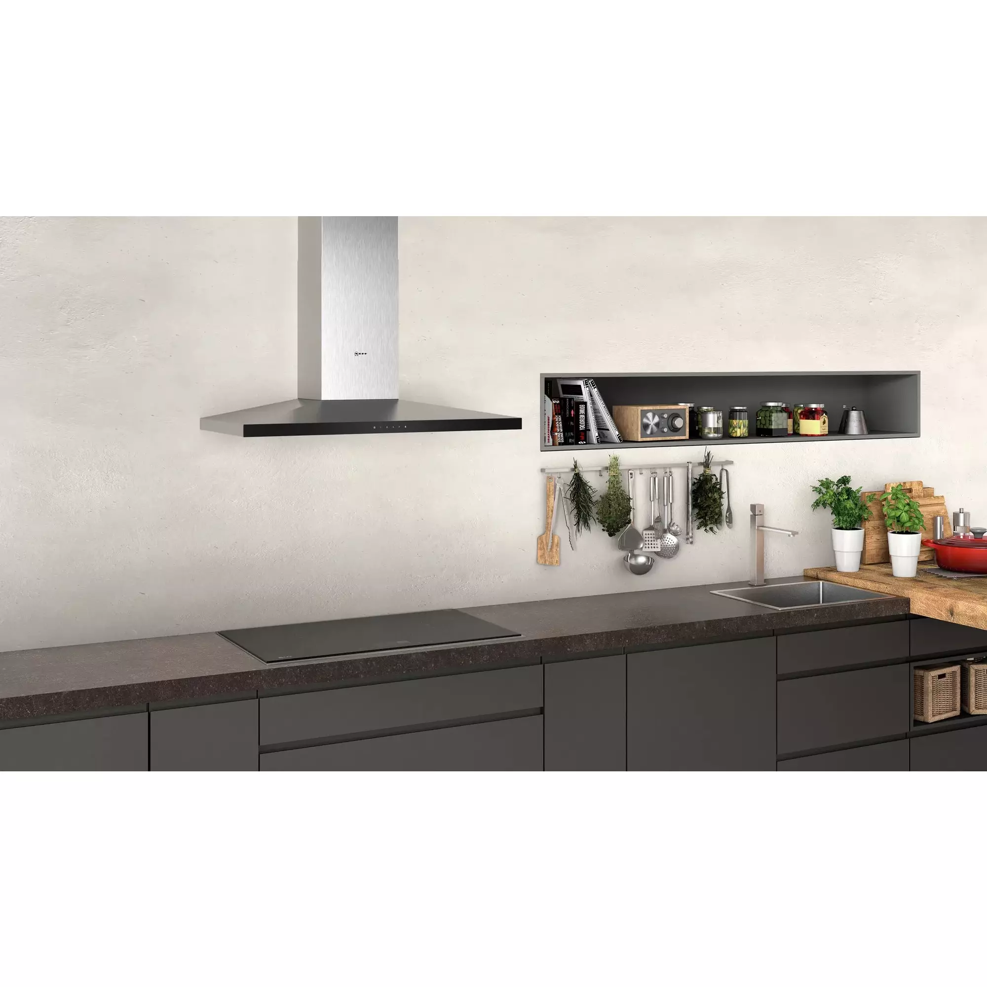 Neff N50 90cm Wall-Mounted Cooker Hood - Stainless Steel | D94QFM1N0B - Image 3