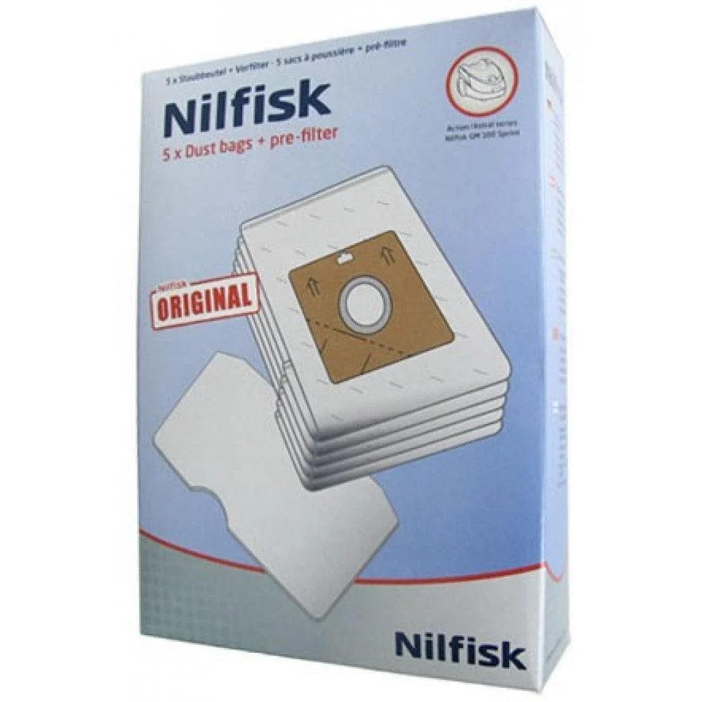 Nilfisk Fleece Vacuum Bags for Bravo and Action Models - White | 050002 - Image 2
