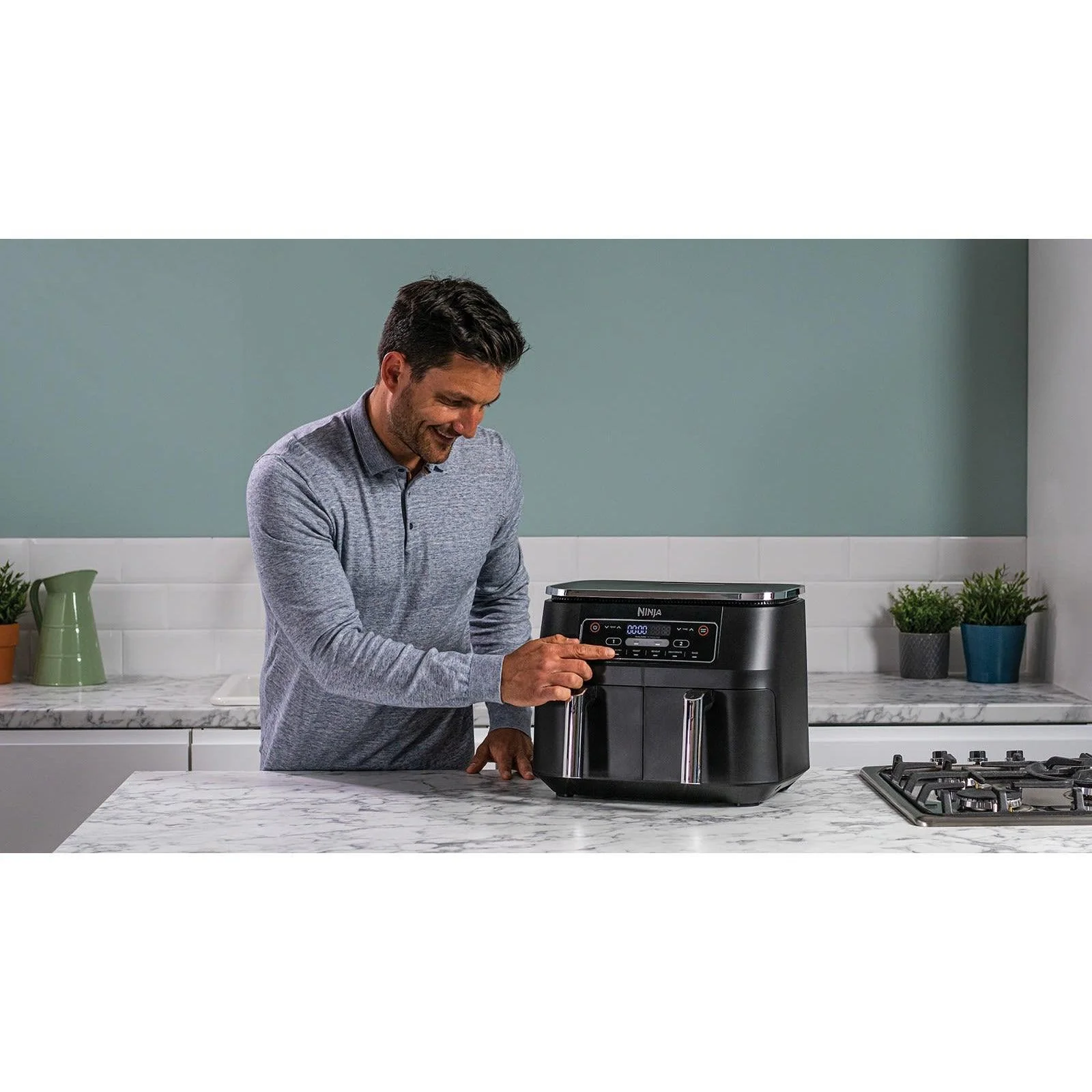 Ninja 7.6L 2400W Dual Zone Air Fryer - Grey | AF300UK - Image 5