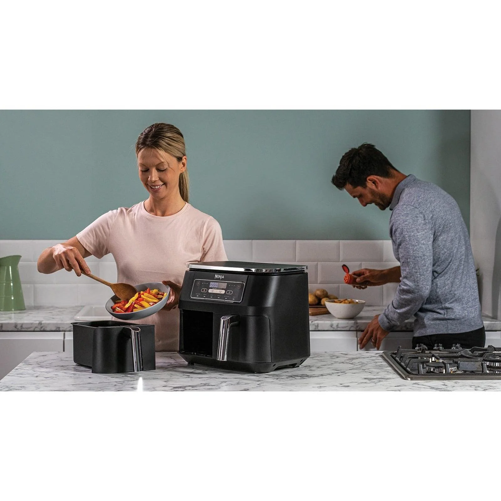 Ninja 7.6L 2400W Dual Zone Air Fryer - Grey | AF300UK - Image 9