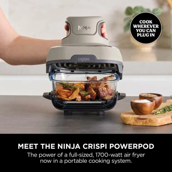 Ninja CRISPi 4-in-1 Portable Glass Air Fryer - Stone | FN101UKST - Image 14
