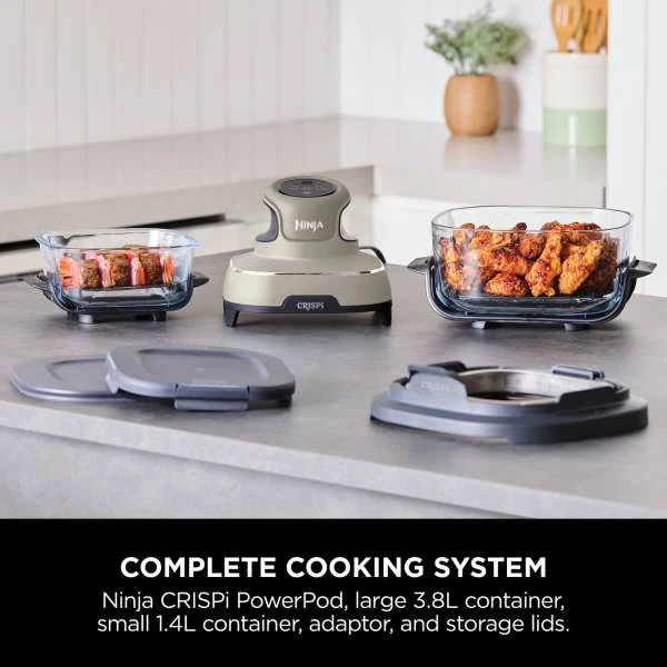 Ninja CRISPi 4-in-1 Portable Glass Air Fryer - Stone | FN101UKST - Image 3