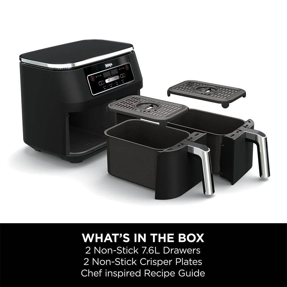 Ninja Foodi 4-in-1 Dual Zone 7.6L Air Fryer - Black | AF200UK - Image 4