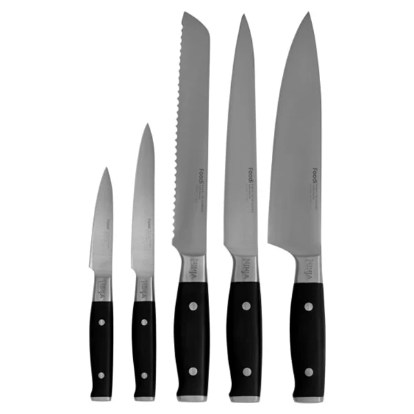 Ninja Foodi StaySharp Knife Block with Integrated Sharpener Set of 5 Piece - Silver & Black | K32005UK - Image 2