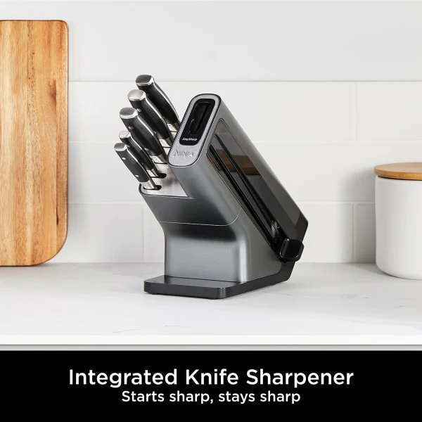 Ninja Foodi StaySharp Knife Block with Integrated Sharpener Set of 5 Piece - Silver & Black | K32005UK - Image 6