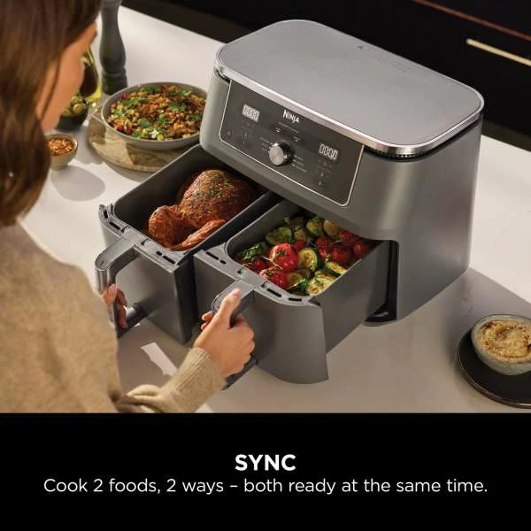 Ninja Max 6-in-1 Dual Zone 9.5L Air Fryer - Gun Metal Grey | DZ400UK - Image 10