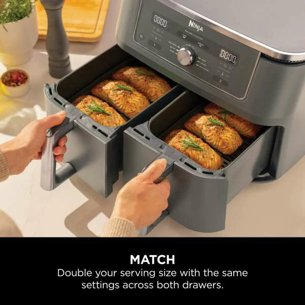 Ninja Max 6-in-1 Dual Zone 9.5L Air Fryer - Gun Metal Grey | DZ400UK - Image 11