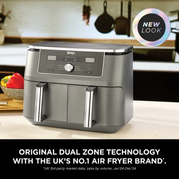 Ninja Max 6-in-1 Dual Zone 9.5L Air Fryer - Gun Metal Grey | DZ400UK - Image 2
