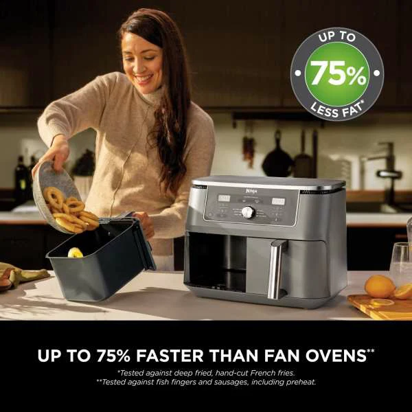 Ninja Max 6-in-1 Dual Zone 9.5L Air Fryer - Gun Metal Grey | DZ400UK - Image 6