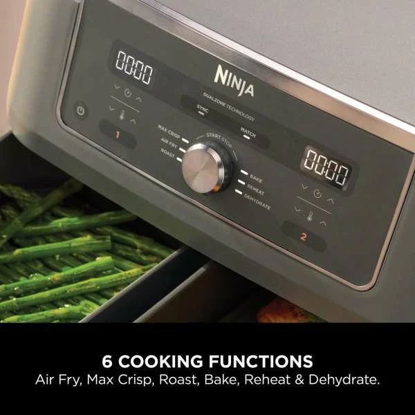 Ninja Max 6-in-1 Dual Zone 9.5L Air Fryer - Gun Metal Grey | DZ400UK - Image 9
