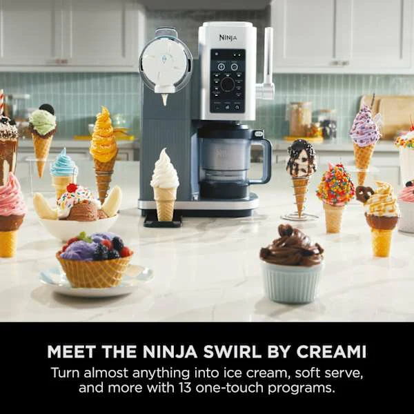 Ninja Swirl by CREAMi 13-in-1 Soft Serve & Ice Cream Maker - Platinum Silver | NC701UK - Image 14