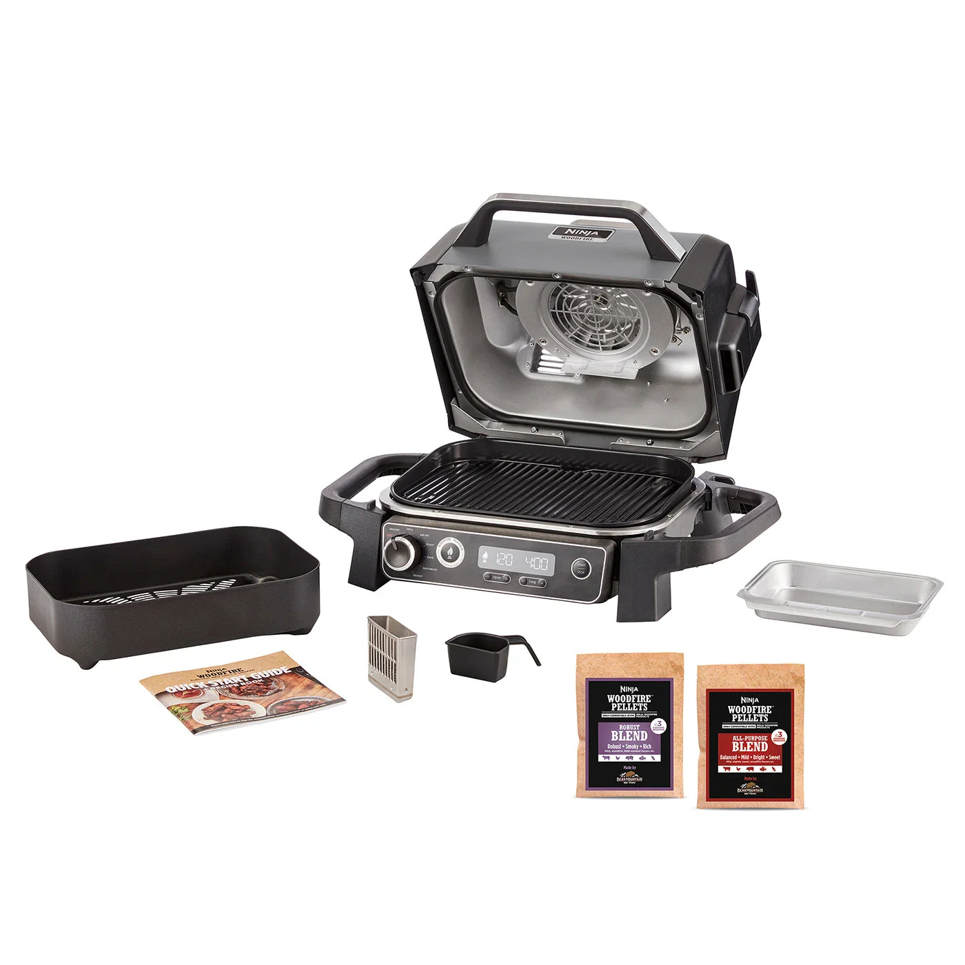Ninja Woodfire 2400W Outdoor Electric BBQ Grill & Smoker - Grey & Black | OG701UK - Image 7