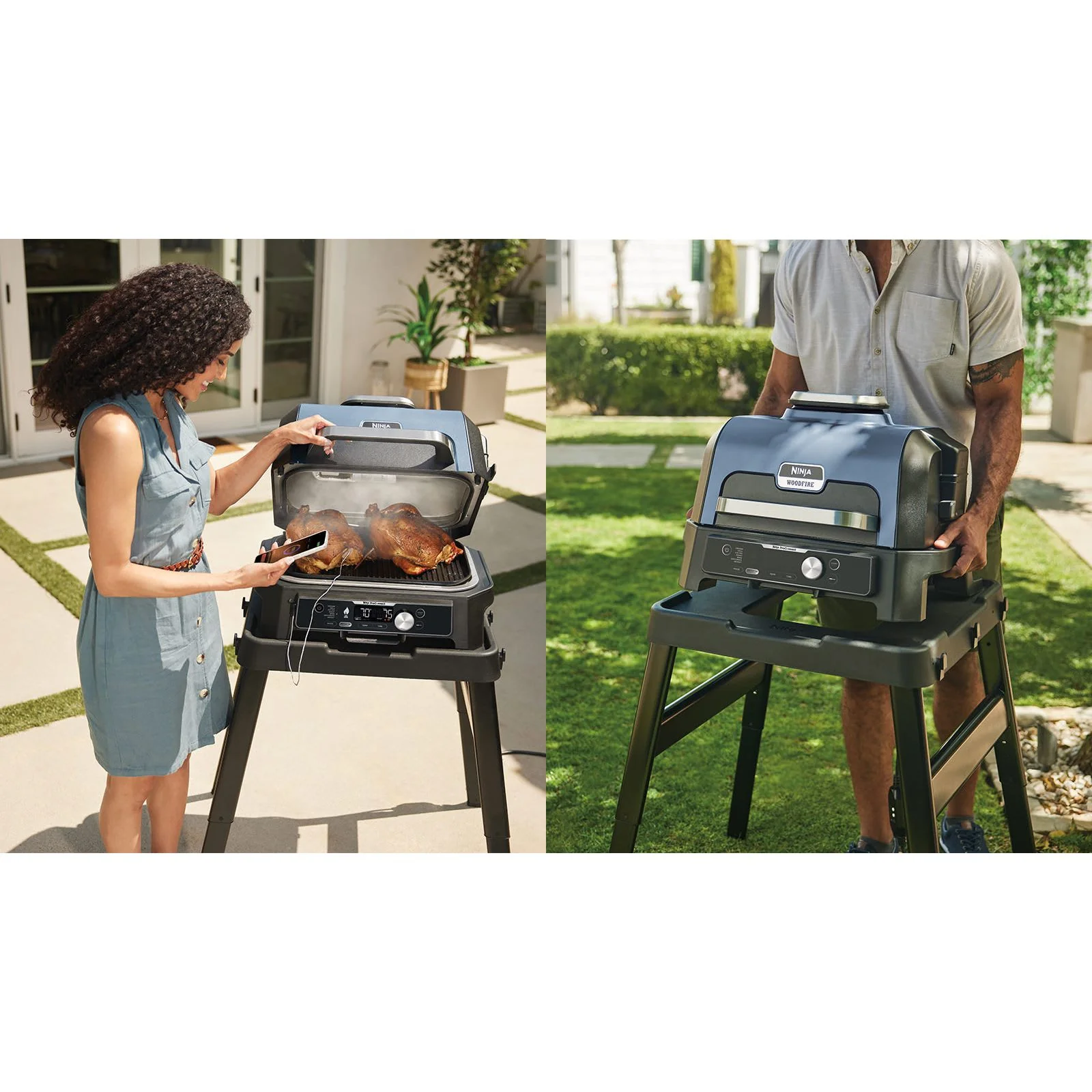 Ninja Woodfire Pro Connect XL Outdoor Electric BBQ Grill & Smoker - Black & Blue | OG901UK - Image 14