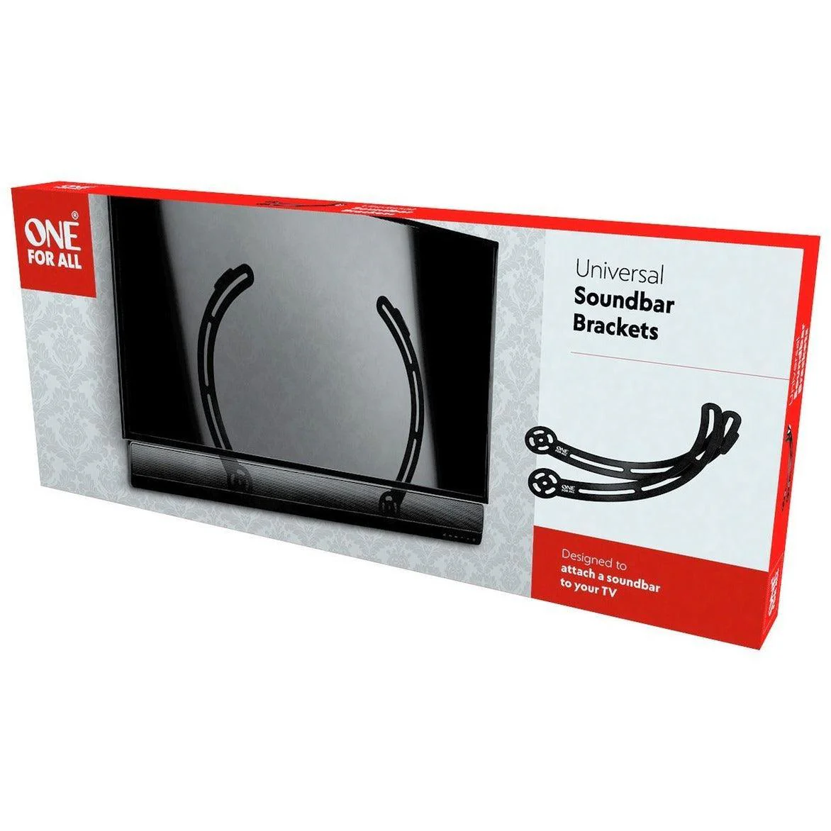 OneForAll Universal Soundbar Brackets - Black | WM5211 - Image 2