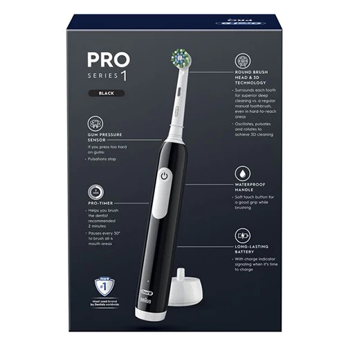 Oral-B Pro Series 1 Electric Toothbrush with Travel Case - Black Onyx | OB8001090914057 - Image 9