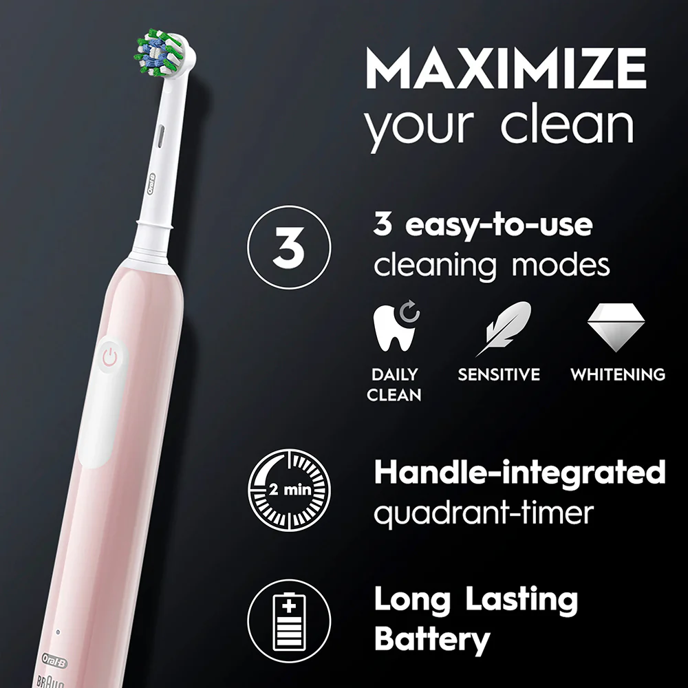 Oral-B Pro Series 1 Electric Toothbrush with Travel Case - Pink | OB8001090914095 - Image 7