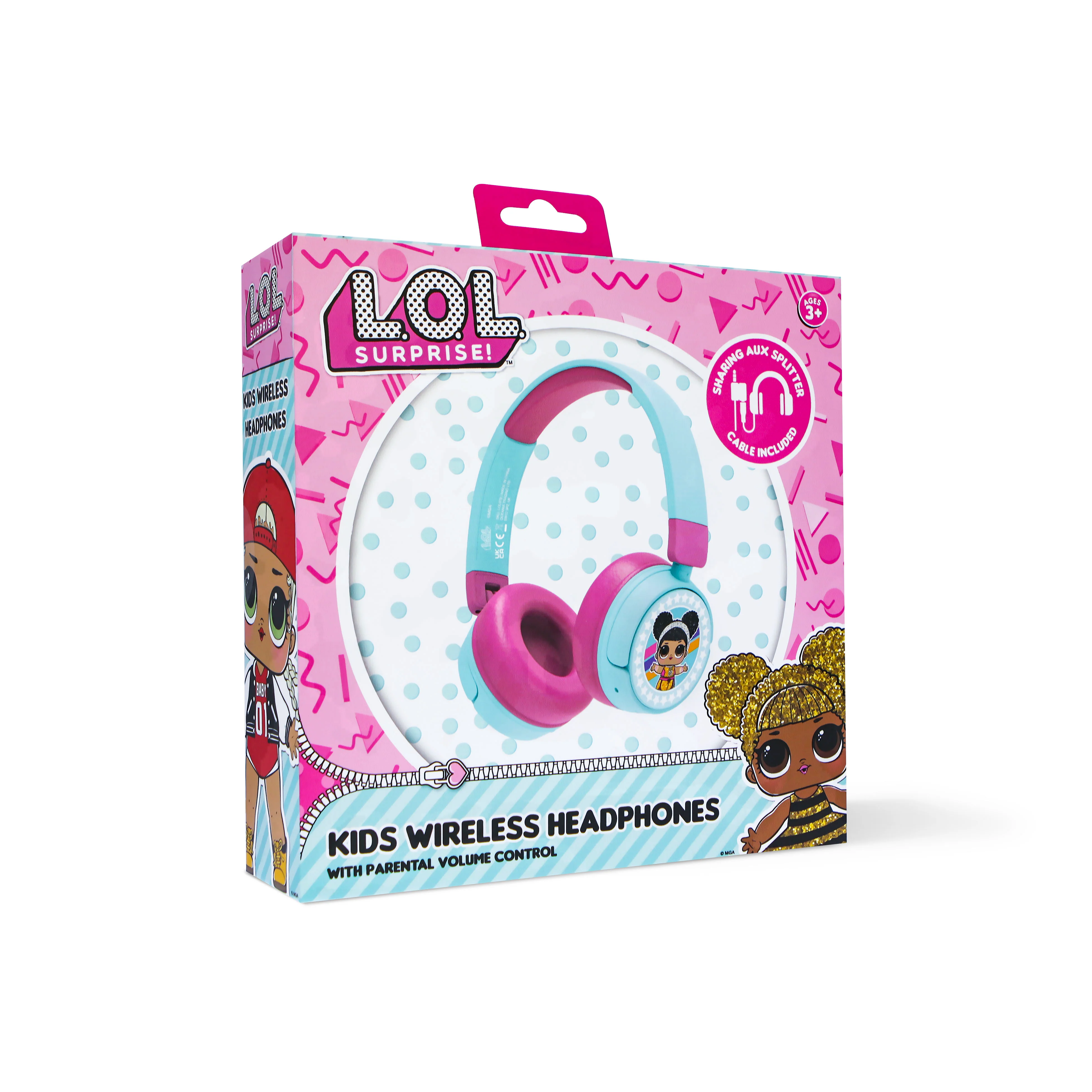 OTL LOL Surprise Kids On-Ear Wireless Bluetooth Headphone - Pink & Blue | LOL979 - Image 9