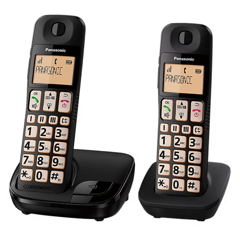 Panasonic KX-TGE112EB Twin Big Button Cordless Dect Phone - Black | TLP112T - Image 5