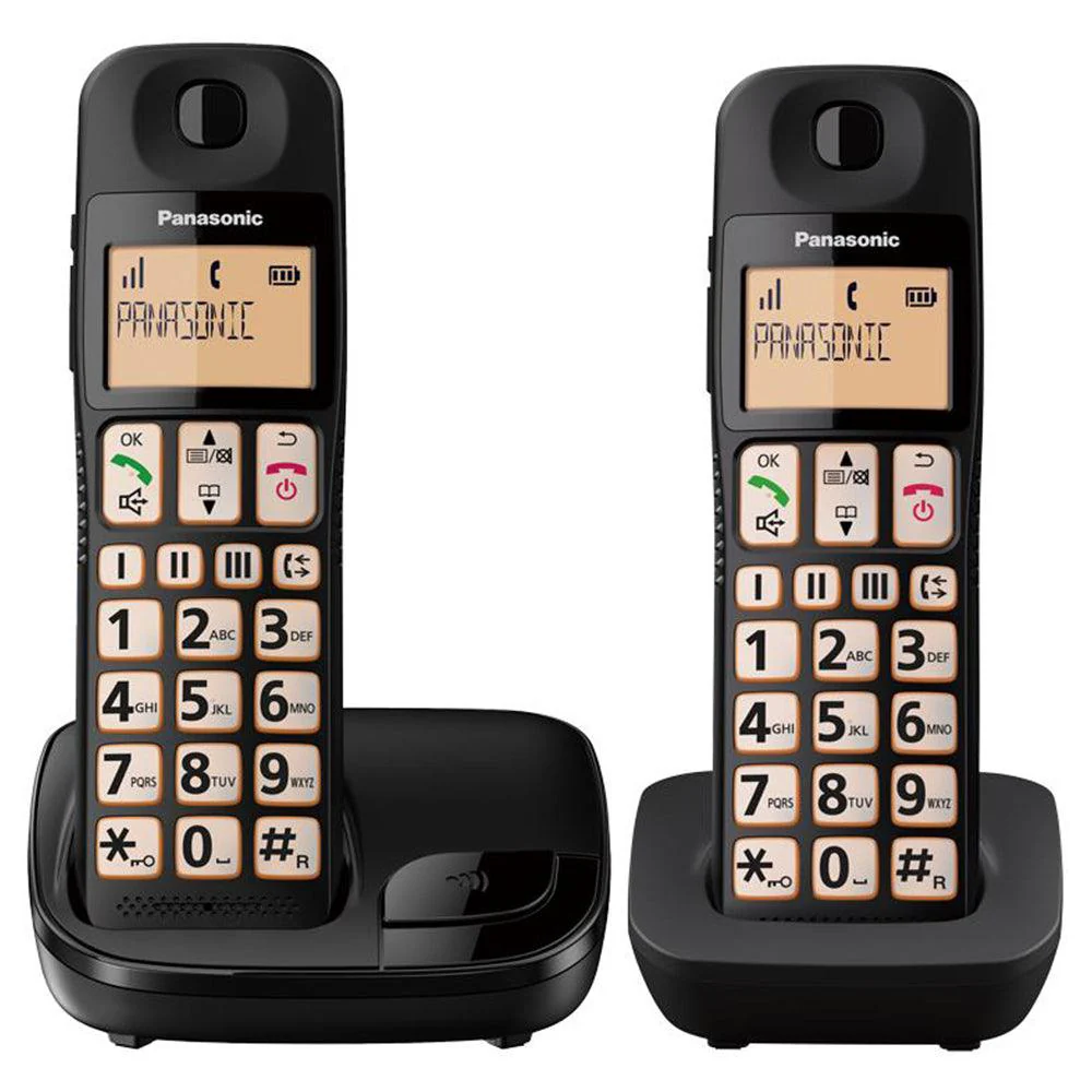 Panasonic Twin Digital Cordless Dect Phone - Black | KX-TGE112EB
