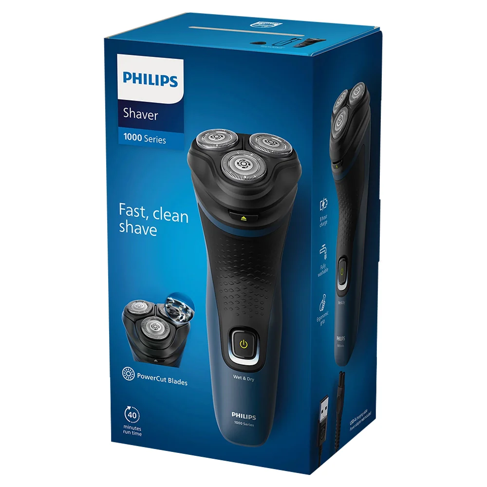 Philips Shaver 1000 Series Wet & Dry Electric Shaver - Blue Malibu | S1151 - Image 8