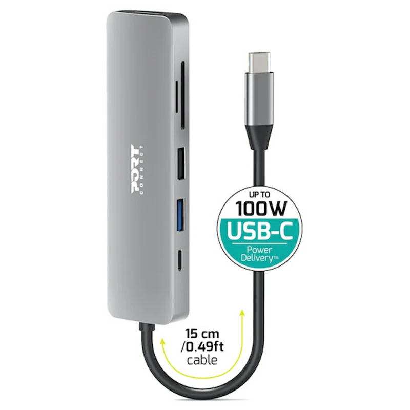 Port Connect 4K USB-C Docking Station with 100W Power Delivery - Grey | 900162 - Image 5