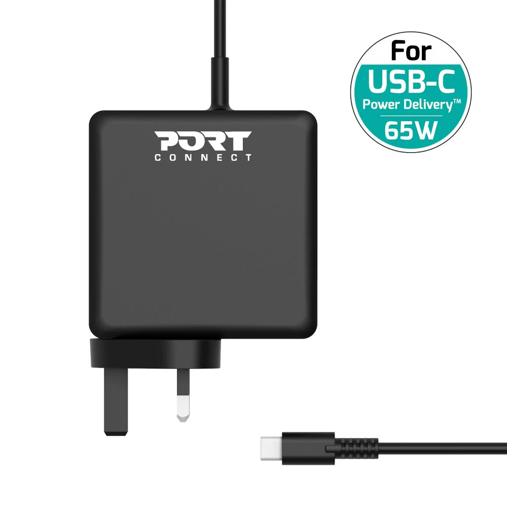 Port Connect Power Supply 65W USB-C Laptop Charger - Black | 900007B-UK - Image 6