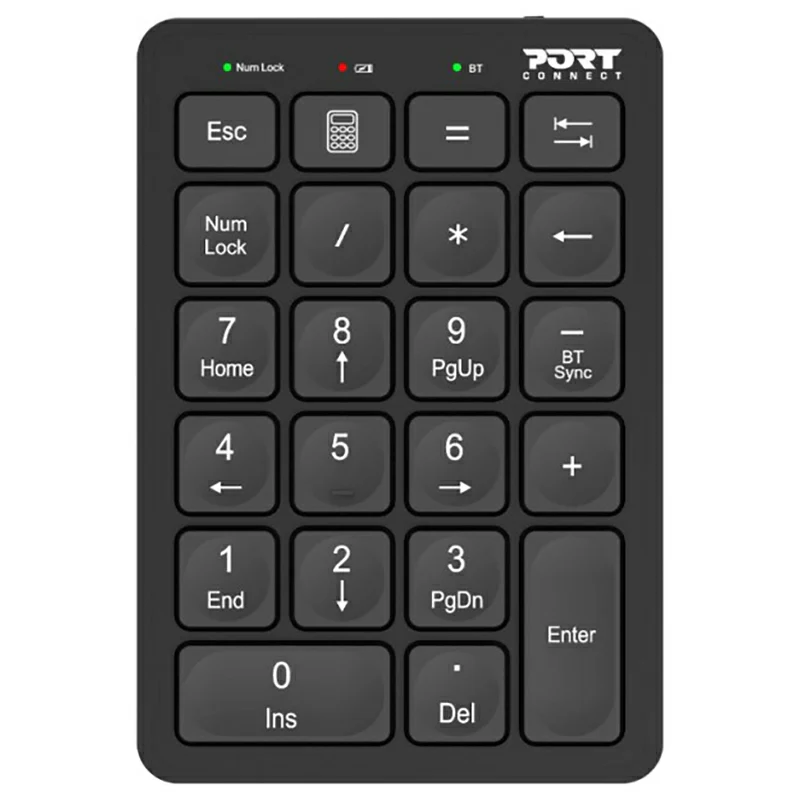 Port Connect Rechargeable Bluetooth Numeric Keypad - Black | 900802