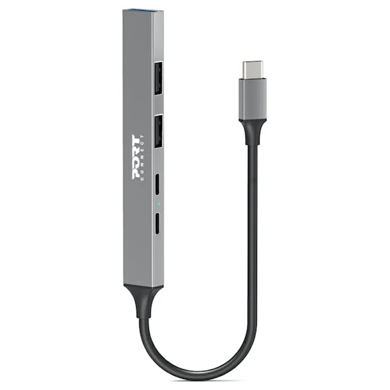 Port Connect USB-C Hub with 4 USB Ports - Grey | 900163 - Image 2