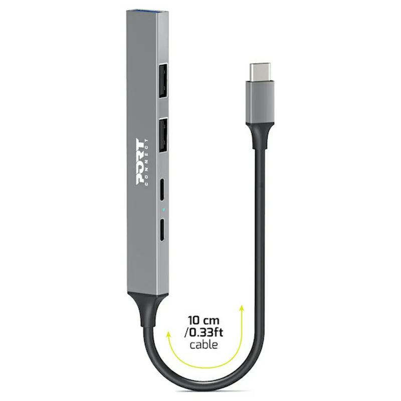 Port Connect USB-C Hub with 4 USB Ports - Grey | 900163 - Image 7