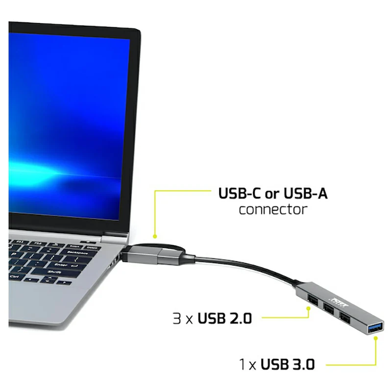 Port Connect USB-C / USB-A Hub with 4 USB-A Ports | 900160 - Image 3
