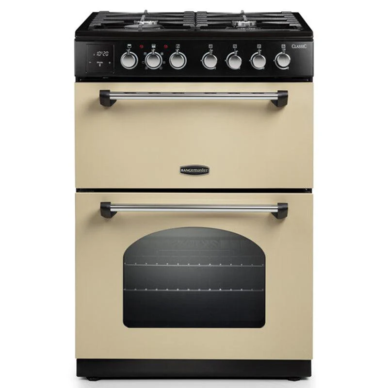 Rangemaster Classic 60CM Freestanding Dual Fuel Cooker - Cream & Chrome | CLA60DFFCR/C